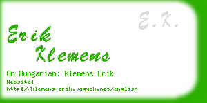erik klemens business card